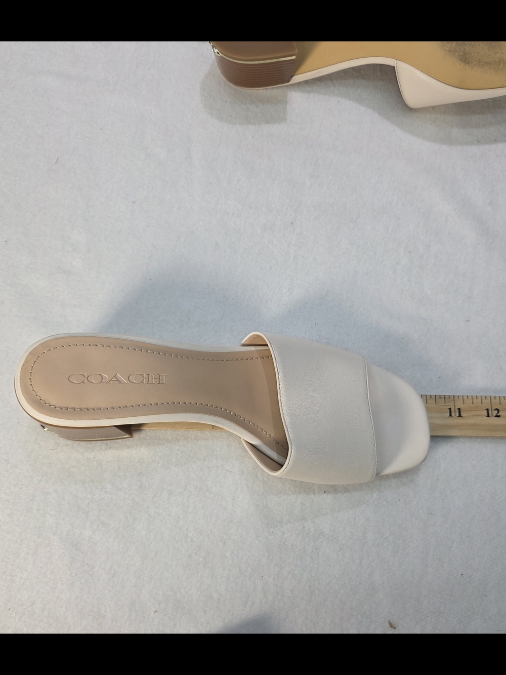 Coach Women's Cream Maggi Leather Block Heel Slide - Picture 10 of 12